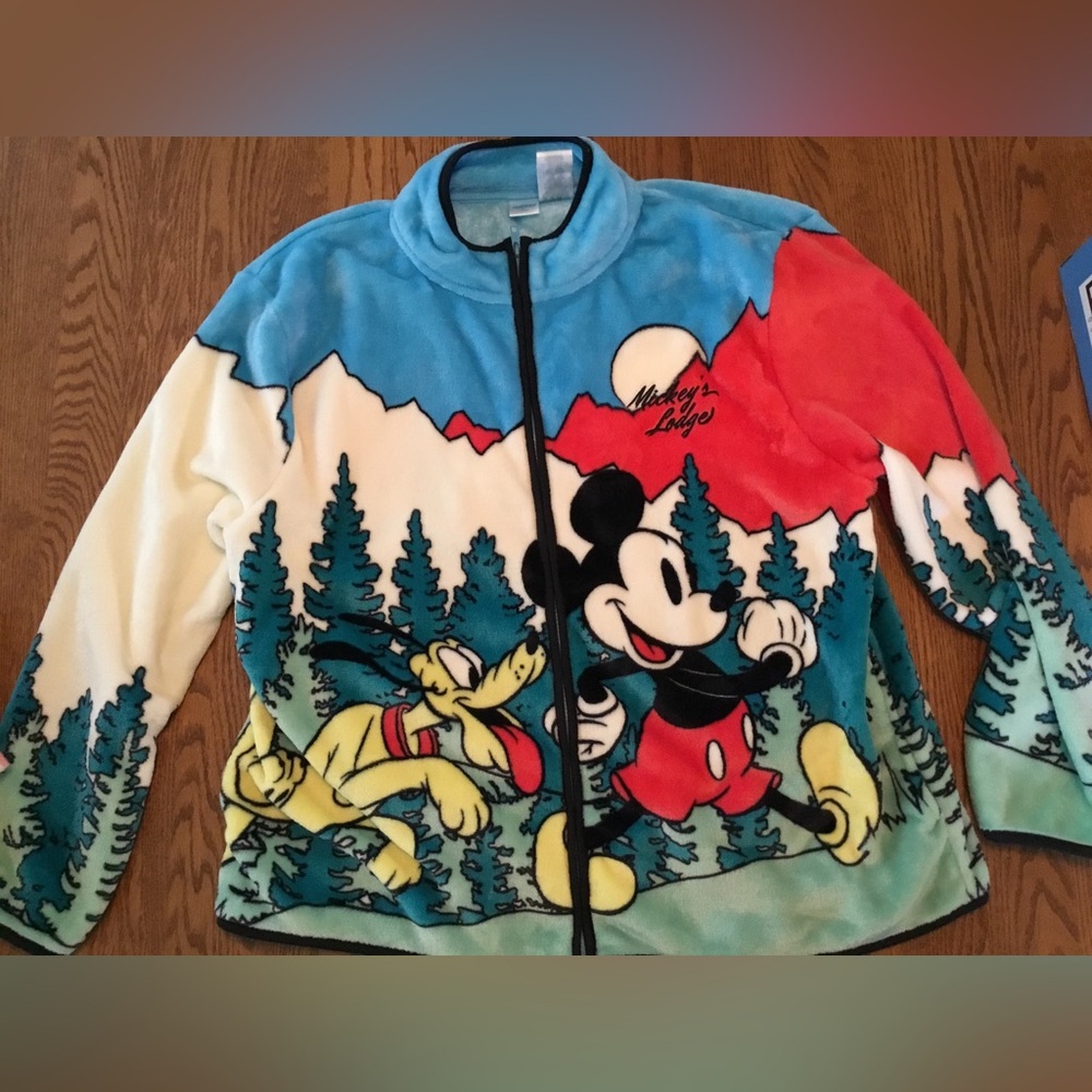 Mickey Mouse Pluto Velour Hiking Jacket, Mountains Whimsical XXL Women’s